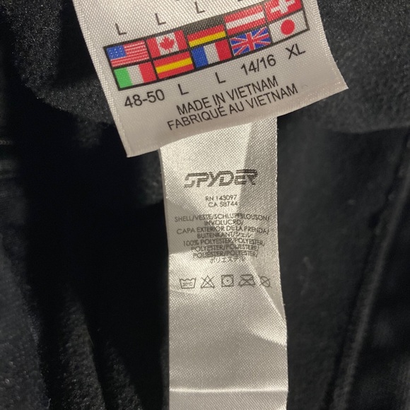 Spyder core sweater black full zip jacket. Beautiful jacket, fits like a medium - Picture 10 of 10